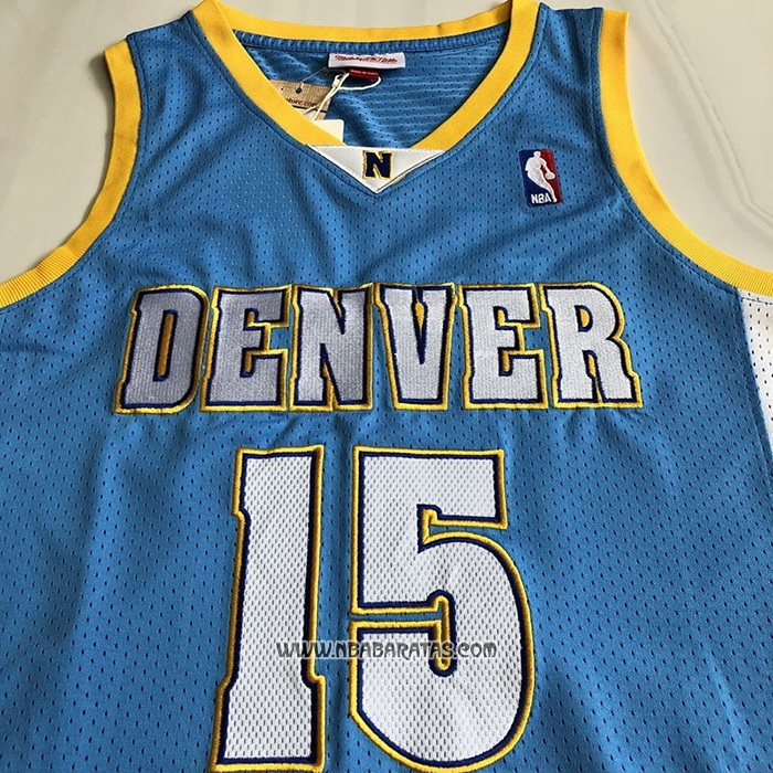 Camiseta Denver Nuggets Carmelo Anthony #15 Mitchell & Ness 2003-04 Azul